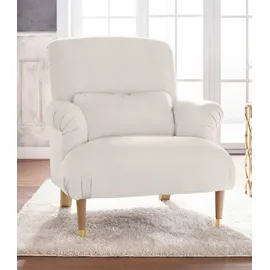 Home Affaire Sessel Cholet Baumwollmix 86 x 95 x 95 cm Beige mit Zierkissen