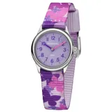 JACQUES FAREL HCC 3142 Analog Quarz Textilband Lila Rosa