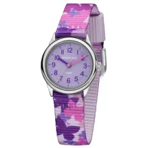 JACQUES FAREL HCC 3142 Analog Quarz Textilband Lila Rosa
