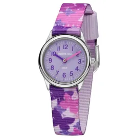 JACQUES FAREL HCC 3142 Analog Quarz Textilband Lila Rosa