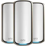 Netgear Orbi 970-Serie Quad-Band WiFi 7 Mesh WLAN Set (RBE973S), BE27000 WiFi 7 Router mit 2 Satelliten-Repeatern, Abdeckung von bis zu 660 m2, 200 Geräten, 10-Gig-Internetanschluss