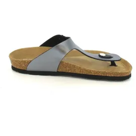ROHDE Zehentrenner Pantolette Metallic-Optik Alba 5600, Grau | Gr.: 38