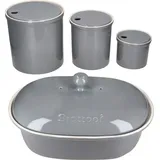4er Set Oskar Vorratsdose S M L Brottopf in Grau Kartoffeln Zwiebeln Knoblauch