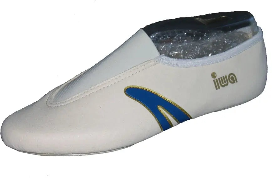 IWA Gymnastikschuh 403 - Creme mit blauen Streifen - 32