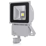 Greenmigo 100W LED Strahler Fluter + Bewegungsmelder Kaltweiß kaltweiss Objektbeleuchtung Außenstrahler Wandstrahler Flutlichtstrahler Scheinwerfer Gartenlampe IP65 85V-265V