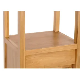 Mendler Teak-Hochschrank HWC-M74, Badschrank, 1 Tür 4 Fächer, hochwertiges B-Grade-Teak (Kernholz, 20-30 Jahre) 181x40x35cm