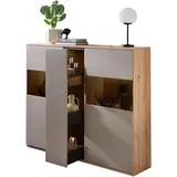 Venda Highboard, Grau, Buche, Kunststoff, 6 Fächer, 1 Schublade(n) Schubladen, 150x131x40 cm, individuell planbar, Beimöbel erhältlich, stehend, in verschiedenen Holzdekoren erhältlich, Wohnzimmer, Kommoden & Sideboards, Highboards