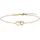 Julie Julsen Armband 2 Herzen Zirkonia vergoldet 925er Silber gelb 19 cm
