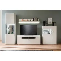 Casavanti Wohnwand I AMORA 4-teilig weiß /anthrazit 3D