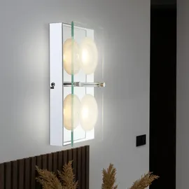 ETC Shop LED Wandleuchte (2x 5W) 25x12,5x6,5 cm Chrom