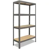 shelfplaza PRO 180x80x50 cm Schwerlastregal in grau mit 4 Böden und 200 kg Traglast pro Boden