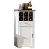 Stella Trading Innostyle Stauraumschrank JASMIN mit Weinregal, Weiß - Echefarben