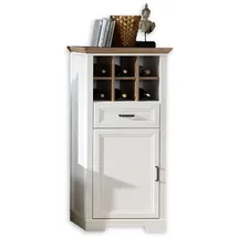 Stella Trading Innostyle Stauraumschrank JASMIN mit Weinregal, Weiß - Echefarben