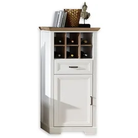 Stella Trading Innostyle Stauraumschrank JASMIN mit Weinregal, Weiß - Echefarben