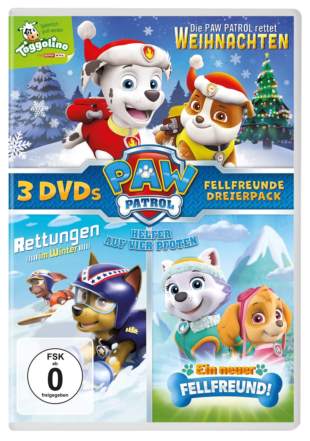 Paw Patrol: Die Paw Patrol rettet Weihnachten, Paw Patrol: Rettungen im Winter & Paw Patrol: Ein neuer Fellfreund! (DVD) (Neu differenzbesteuert)