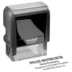 trodat Textstempel, individualisierbar printy 4912 selbstfärbend schwarz ohne Logo