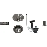 Blanco Ablaufgarnitur-Set, Infino, mit Ablauffernbedienung, satin dark steel, 207429