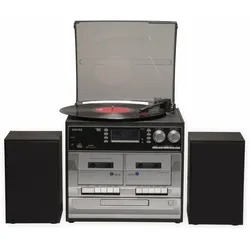 DENVER Stereoanlage MRD-166, DAB+/FM, CD-Player, Turntable, Dual Cassettendeck
