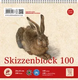 Skizzenblock Quart 20x20cm 100BL weiß Edition DÜRER 040902000 100g