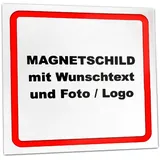 Kiwistar Magnetschild personalisiert - mit Wunschtext Foto und Logo bedruckt - Fahrzeugmagnet für Auto KFZ LKW Transporter Wohnmobil (weiß, 50x40 cm)