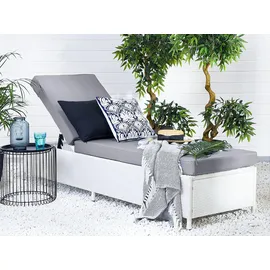 Beliani Turin Gartenliege 201 x 65 x 79 cm Weiß/Grau