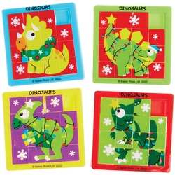 Weihnachts-Dinosaurier Schiebepuzzles (pro Set 6) Weihnachtsspielzeug