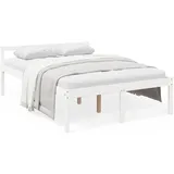 vidaXL Seniorenbett Weiß 120x190 cm Massivholz Kiefer