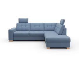 sit&more Ecksofa SIT & MORE "Quincy L-Form", blau, B:249cm H:82cm T:213cm, Sofas, Ecksofa, wahlweise mit Bettfunktion und Bettkasten