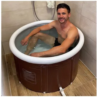 Bath Bob Badewanne faltbare Badewanne Erwachsene Kinder für Dusche, Eisbad Mini Pool braun 89 cm