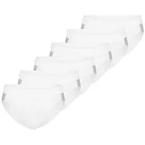 SCHIESSER Slip unifarben weiß M 6er Pack