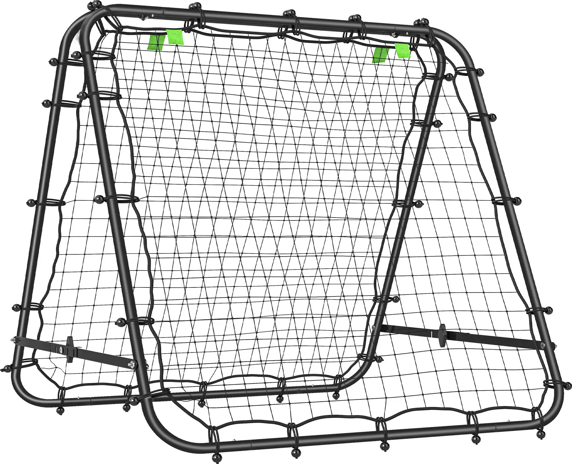 HOMCOM Fußball Rebounder Kickback Tor Rückprallwand Netz beidseitiger Rückprall Verstellbar in 5 Stufen für Fußball Training Stahl Schwarz 100 x 95 x 90 cm   Aosom