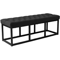 CLP Sitzbank Polson, modern, schwarzes Metallgestell, gestepptes Samt, Bodenschoner,