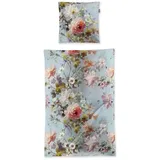 IRISETTE Wave 8596 Blumen Blau 135 x 200 cm + 80 x 80 cm