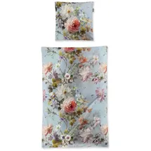 IRISETTE Wave 8596 Blumen Blau 135 x 200 cm + 80 x 80 cm