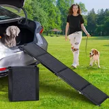 Uross Hundetreppe für Auto 160CM - Zusammenklappbare Hundetreppe für Auto und SUV, Aluminium-Hundetreppe für große Hunde, ausziehbare Hundetreppe für LKW, Hochbett
