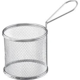 Westmark Servierkörbchen/Pommes-frites-Korb, rund, Füllvolumen: ø 9 x 13 cm, Rostfreier Edelstahl, Tapas + Friends, Silber, 69122270