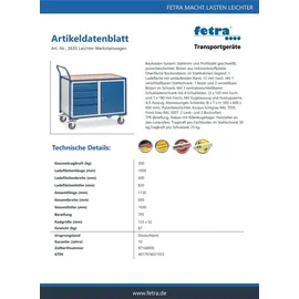 FETRA Tischwagen 300 kg