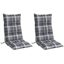 vidaXL Hochlehner Auflage 2 St. 100 x 50 x 5 cm grau kariert