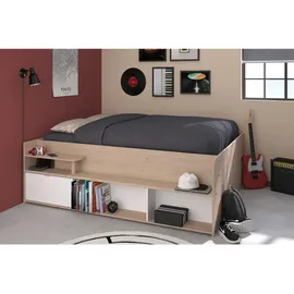 58 aufm Kessel Hochbett Travel 140 x 200 cm Eiche Holznachbildung Weiß