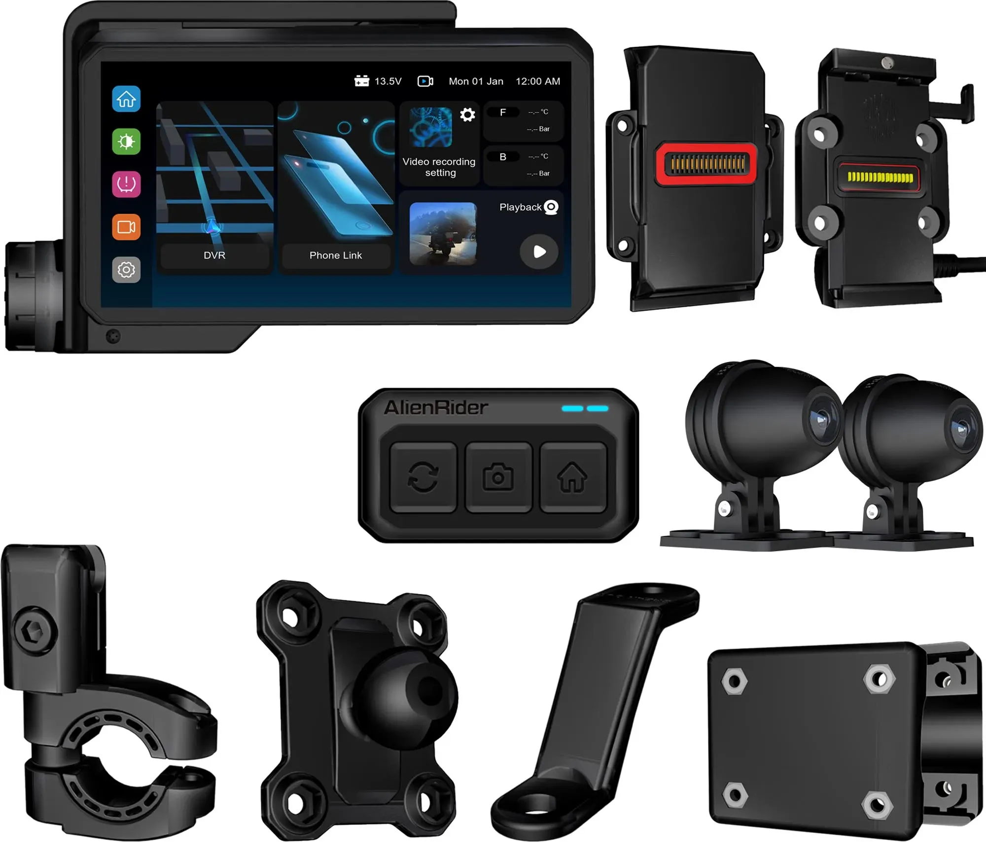 AlienRider M2-QR Bundle 5 Universal Motorrad Multimediasystem