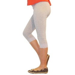 YESET Caprihose Mädchen Kinder Leggings Leggins Hose Capri 3/4 kurz Spitze Baumwolle H grau 128