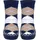 Playshoes Unisex Kinder Anti-Slip Cotton Socks Stripes Kniestrümpfe, Marine-Karo, 19/22