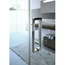 Hüppe Classics 2 EasyEntry Viereck Gleittür 1-teilig mit festem Segment, Breite:140cm, Höhe:200cm, rechtsseitige Befestigung, C25611087322, Duschkabine: Profilfarbe silber matt Glas ESG klar mit