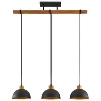 LINDBY Pendelleuchte Flurin Modern, in Schwarz aus Metall, (3 flammig, E27) / Deckenlampe Esstischlampe Hängelampe Hängeleuchte Wohnzimmerleuchte