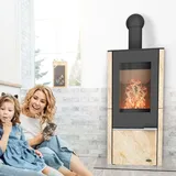 Fireplace Elite Oregon Kaminofen Sandstein - Schwarz/Beige