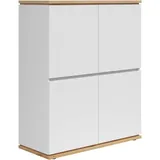 Highboard 100 x 121 x 42 cm Weiß / Eiche