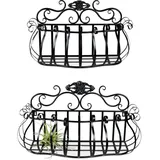 Formano Wandkörbe 2er-Set aus Metall Schwarz