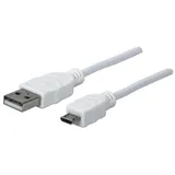 Manhattan USB-A auf Micro USB 2.0 1,8 m Weiß