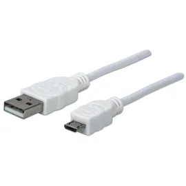 Manhattan USB-A auf Micro USB 2.0 1,8 m Weiß