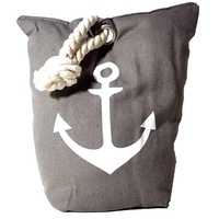 LB H&F Lilienburg Türstopper Türstopper Anker Maritim schwer Stoff Grau Sack Seil (Vintage Feststeller Fensterstopper Zugluftstopper Bodentürstopper Sack Stoffsack Türhalter Bodenpuffer Türpuffer Türsack modern Design maritime Deko Badezimmer), weicher Stoff, schonend für alle Bodenarten grau